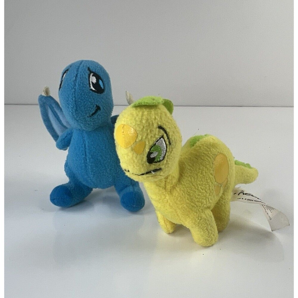 Vintage McDonald 2004 Neopets Happy Meal Toys Shoyry & Chomby Mini Stuffed Plush